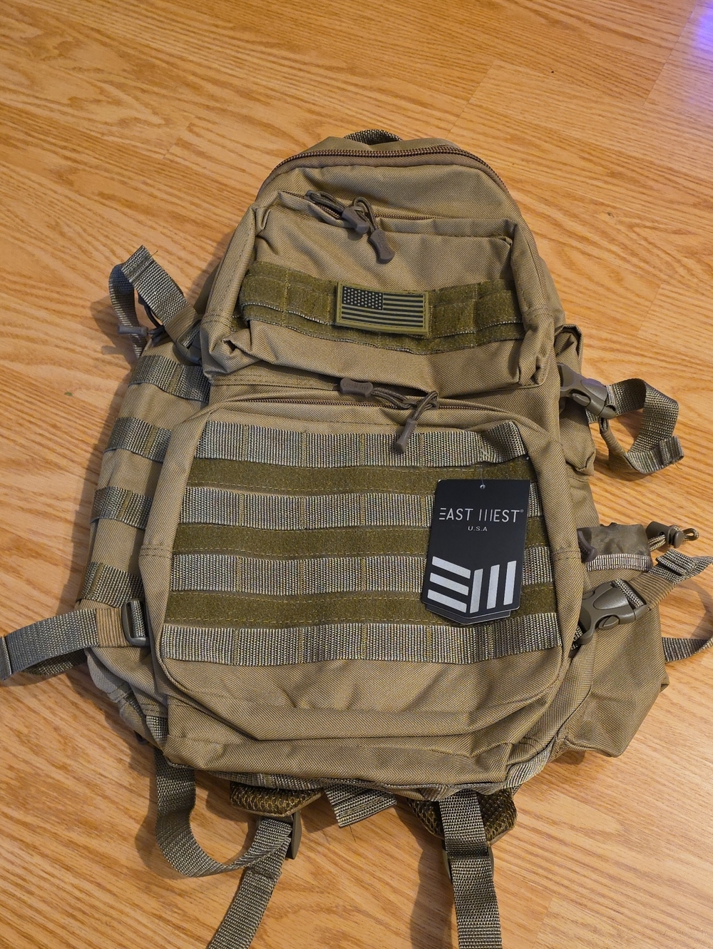 EAST WEST USA Tactical Military-Style Backpack - Khaki